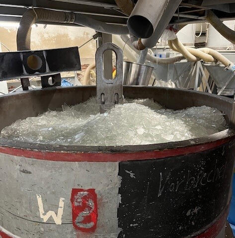 Magnaglass ingredients - just glass, re-sintered into beautiful panels (this is production waste from glass-house manufacture